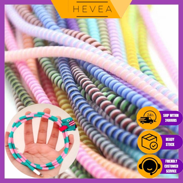 HEVEA 1.6m Cable Tie Protector Cable Wrapper Diy Charging USB Earphone