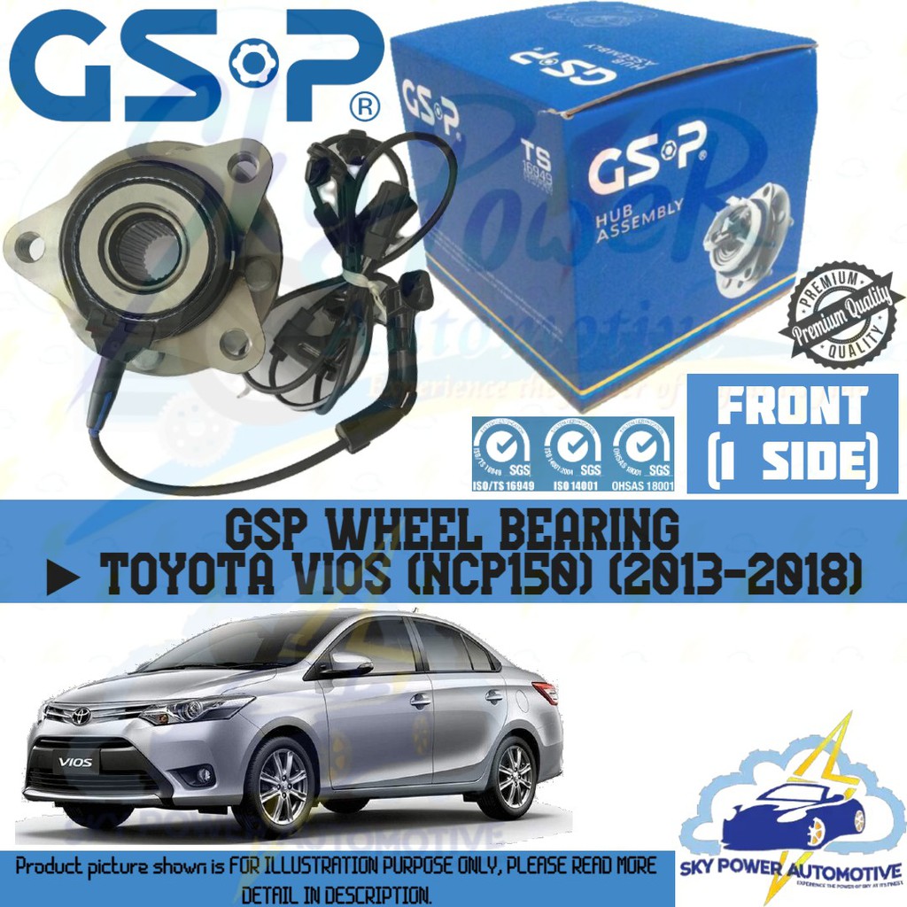 TOYOTA VIOS (NCP150) (2013-2018) GSP WHEEL BEARING (FRONT) (LEFT ...