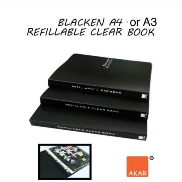 A4/A3 akar refillable clear file and akar A4/A3 Non refillable clear ...