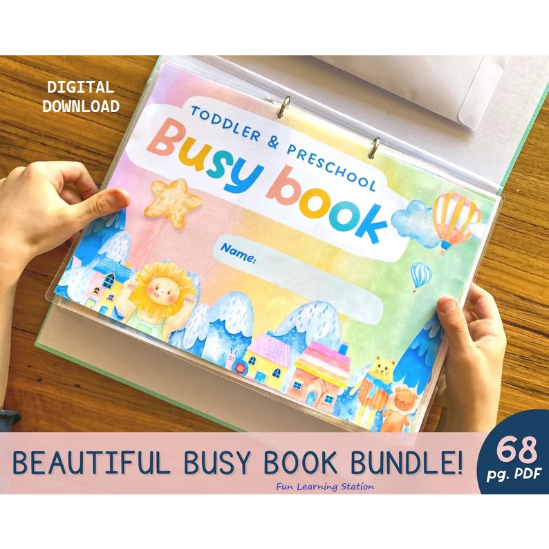 453 Toddler Busy Book Printable (PDF) 68 pages Kids Quiet Book Learning ...