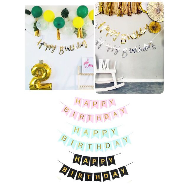 Happy Birthday letter string laminated with letters - SP0018 | Shopee ...