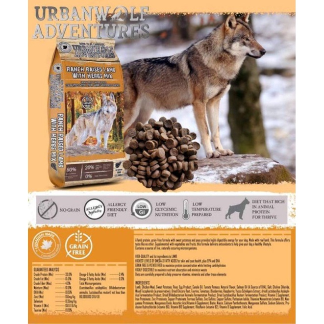 10Kg UrbanWolf Grain Free Dog Food Ranch Raised Lamb with Herbs Mix (EXP 2025) Shopee Malaysia