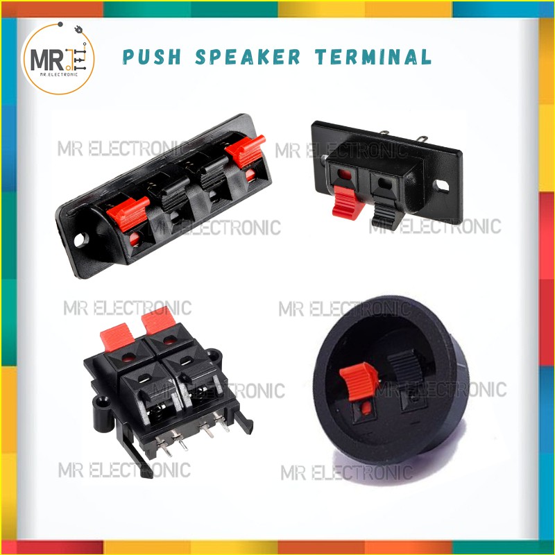 2/4 Positions Connector Terminal Push In Jack Load Spring 4 Poles Audio ...
