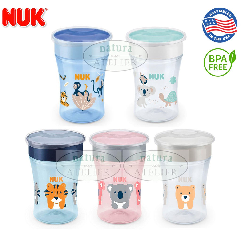 NUK, Evolution 360 Spoutless Sippy Cup, with Cover Lid 8+ Months, 8oz /  230ml