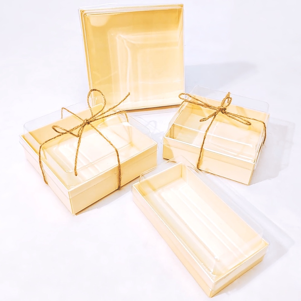 Clear Lid Wooden Gift Box with Rope Eco Friendly Dessert Packaging