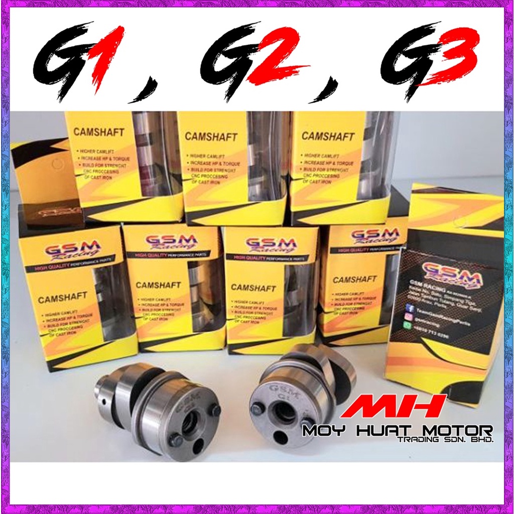 ORIGINAL GSM RACING CAM SHAFT G1/G2/G3 / CAMSHAFT Y15zr V1 V2 LC135 4S