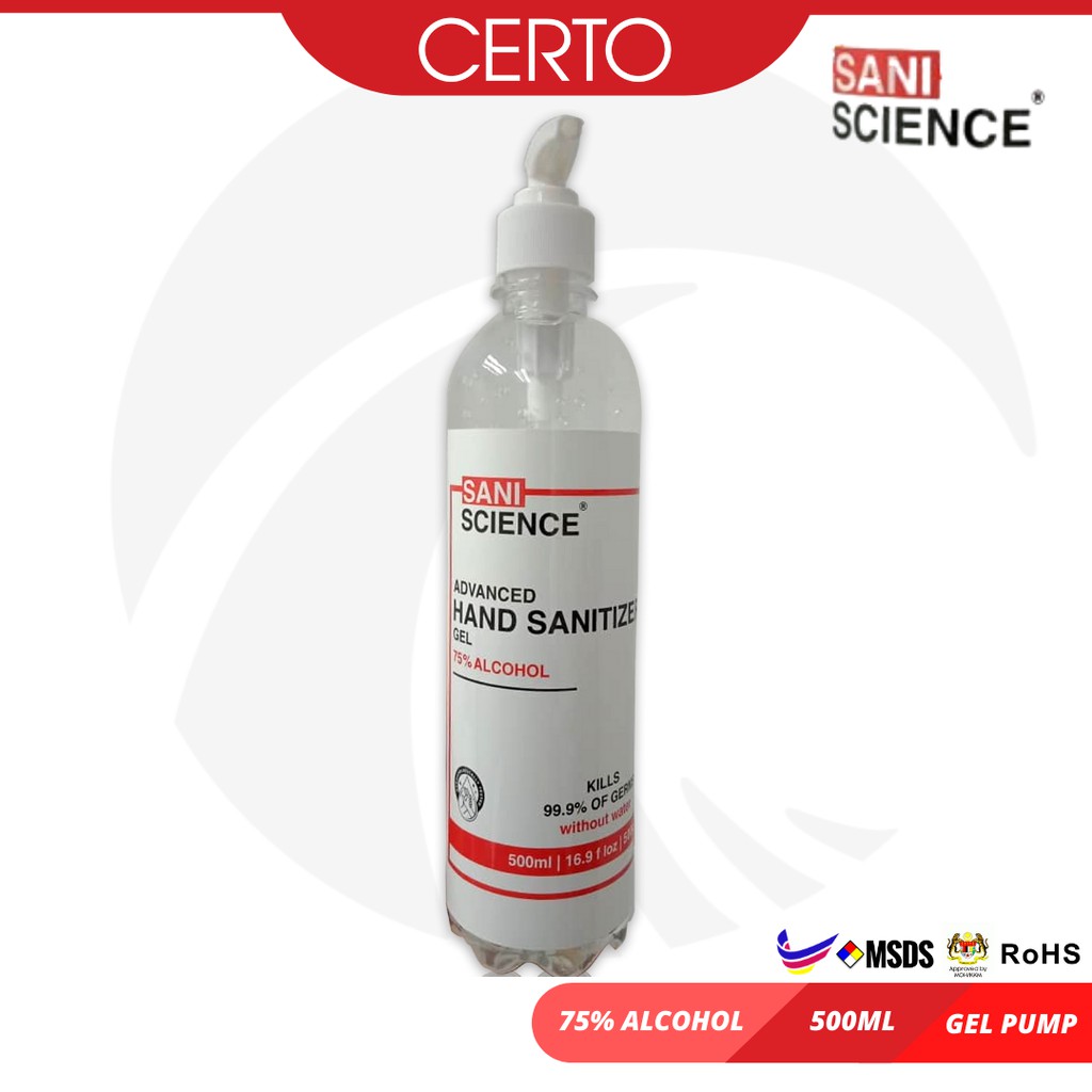 Sani Instant Non Wash Hand Sanitizer 500ml Bottle 75 Alcohol