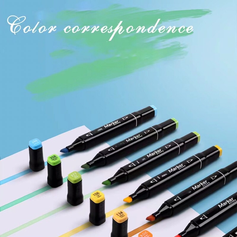 Marker 24/36/48/60/80/169pcs ​Colors pen Art Markers Brush Pen Sketch  Alcohol Based Markers Dual Head Manga Drawing Pens 48 PCS