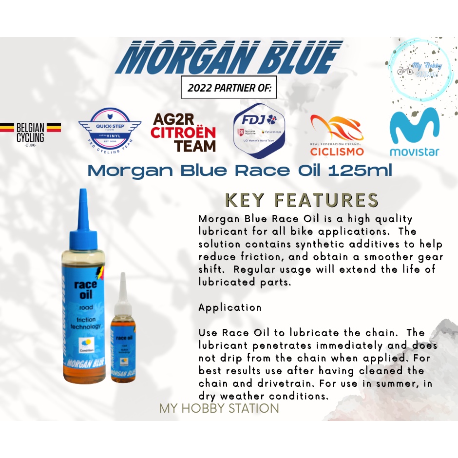 Morgan Blue Race Oil 125ml(made in belgium) | Shopee Malaysia