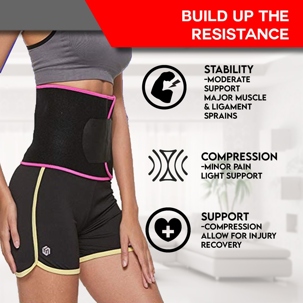 Fat Burning Sweat Waist Band Trimmer Exercise body Shape Lean Fitness Gym  Workout / Band Bakar Lemak Pinggang Badan