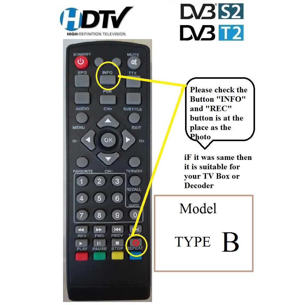 Remote Control DVB T2 DVB S2 (TYPE B) | Shopee Malaysia