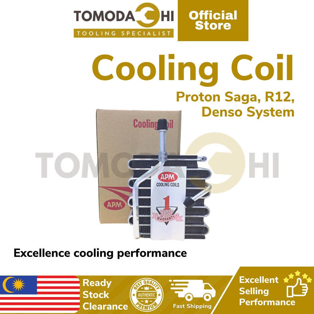 TOMODACHI Car Air Cond APM Cooling Coil Aircond Proton Saga, R12, Denso ...