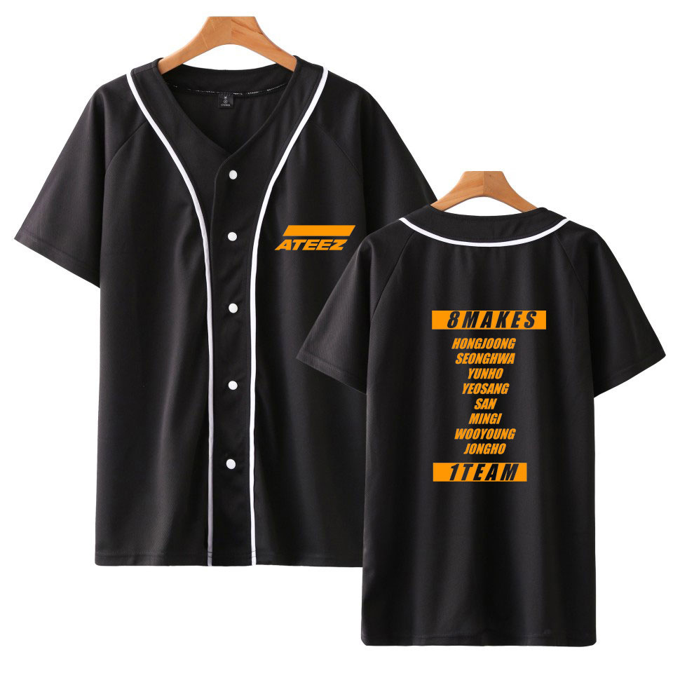 KPOP ATEEZ Team Printed Baseball Jersey TShirts Unisex Women Men Round