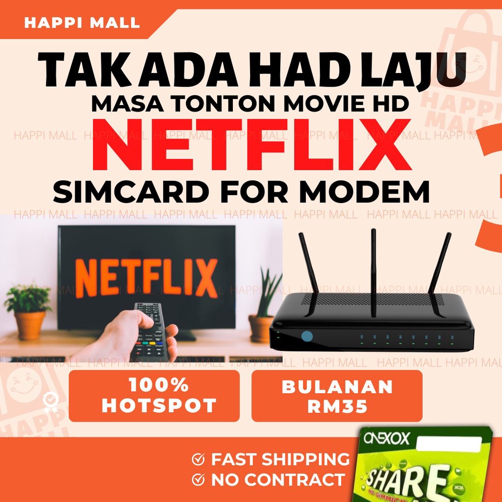 Netflix High Speed XOX Prepaid Sim Card for Modem Router Pocket Wifi i
