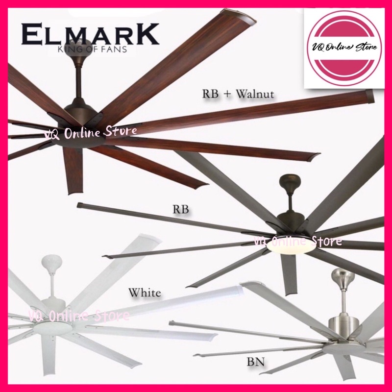 ELMARK 9HE 52" / 60" / 72" / 96" DC CEILING FAN 9 BLADES REMOTE CONTROL