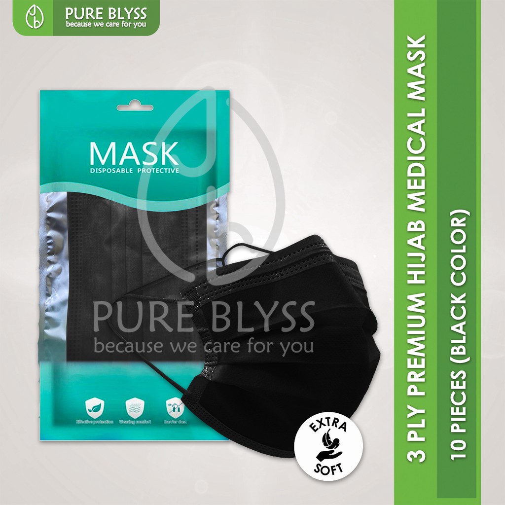 [Ready Stock] Pure Blyss PREMIUM HIJAB Mask 10pcs Disposable BFE95 Face ...