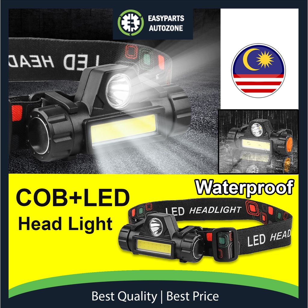 Autozone LED 12000LM XPE+COB Headlight USB Rechargeable Headlamp Outdoor Waterproof Head Torch