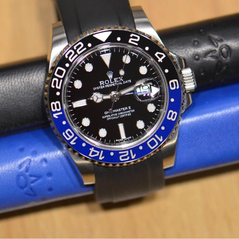 Rolex batman with rubber on sale strap