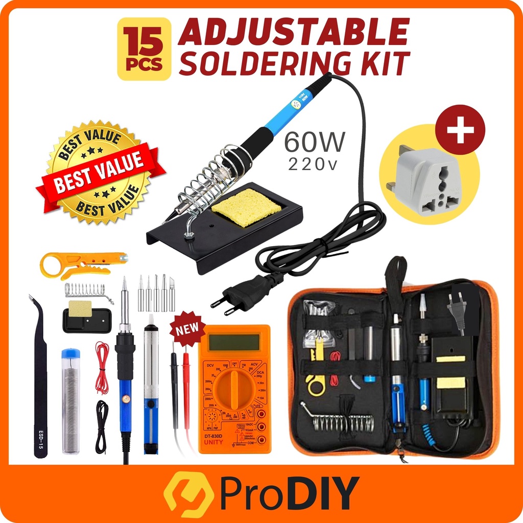 Anbes soldering iron kit deals 60w adjustable temperature welding tool