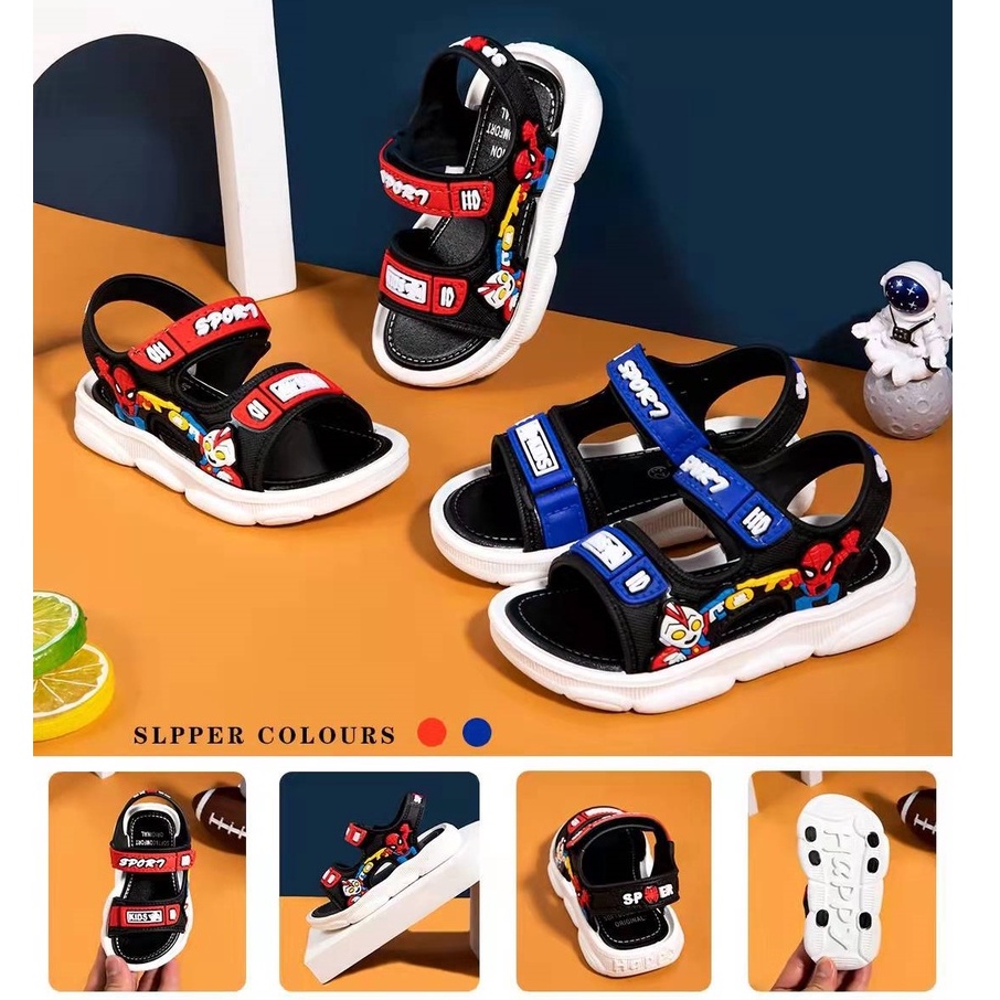 Spiderman Ultraman Kid Summer Boy Sandal Kasut Kanak Lelaki Selipar ...