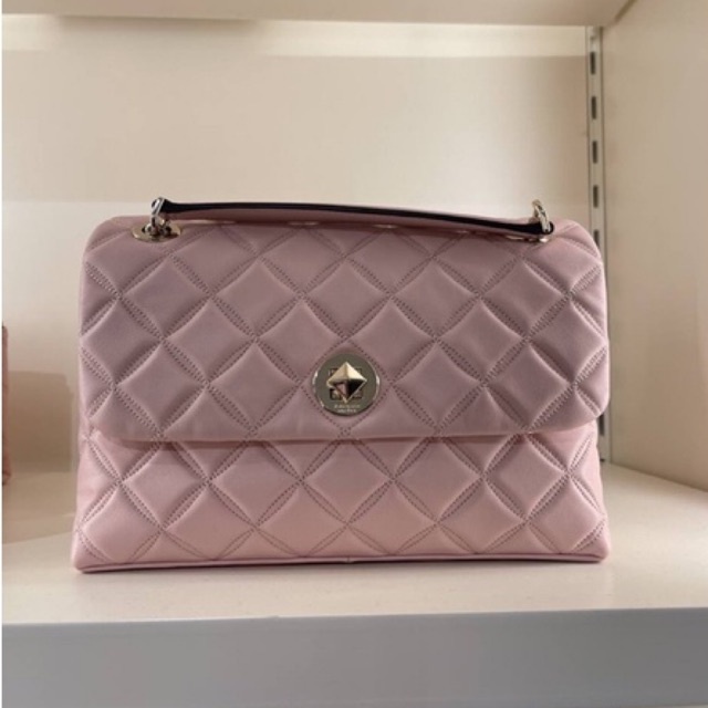 Kate Spade Natalia Medium Flap Shoulder Bag In Rose Smoke Shopee Malaysia 0075