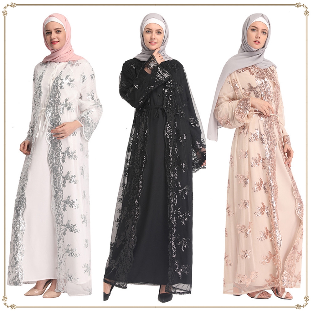 Jubah Muslimah Women Long Lace Dresses Long Sleeve Dresses Muslim Wear Shopee Malaysia