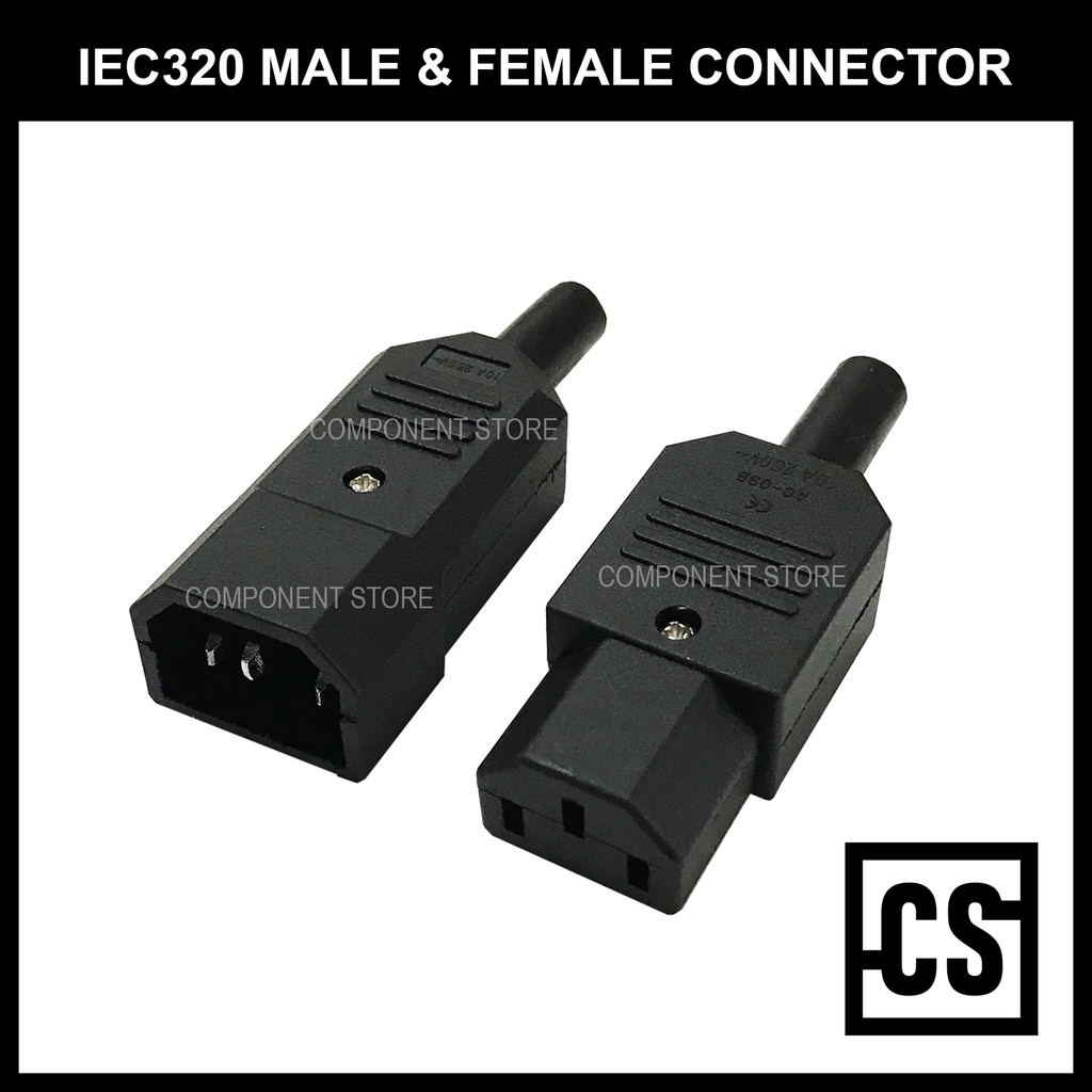 AC 250V 10A PLUG/SOCKET Power Copper Core Adapter 3 Terminals IEC320 ...