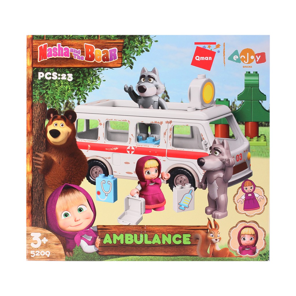 Masha and deals the bear ambulance