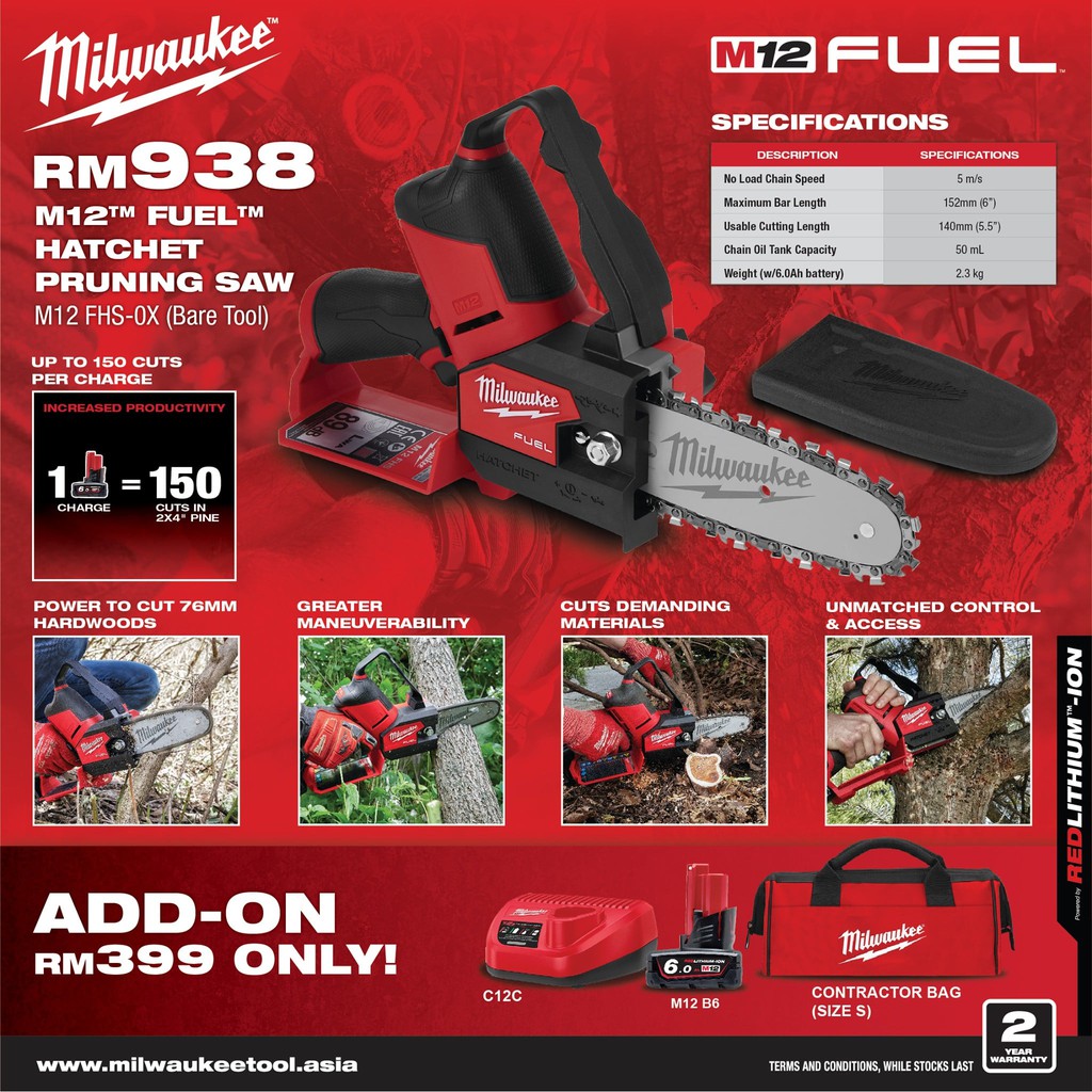 Milwaukee m12 mini discount chainsaw