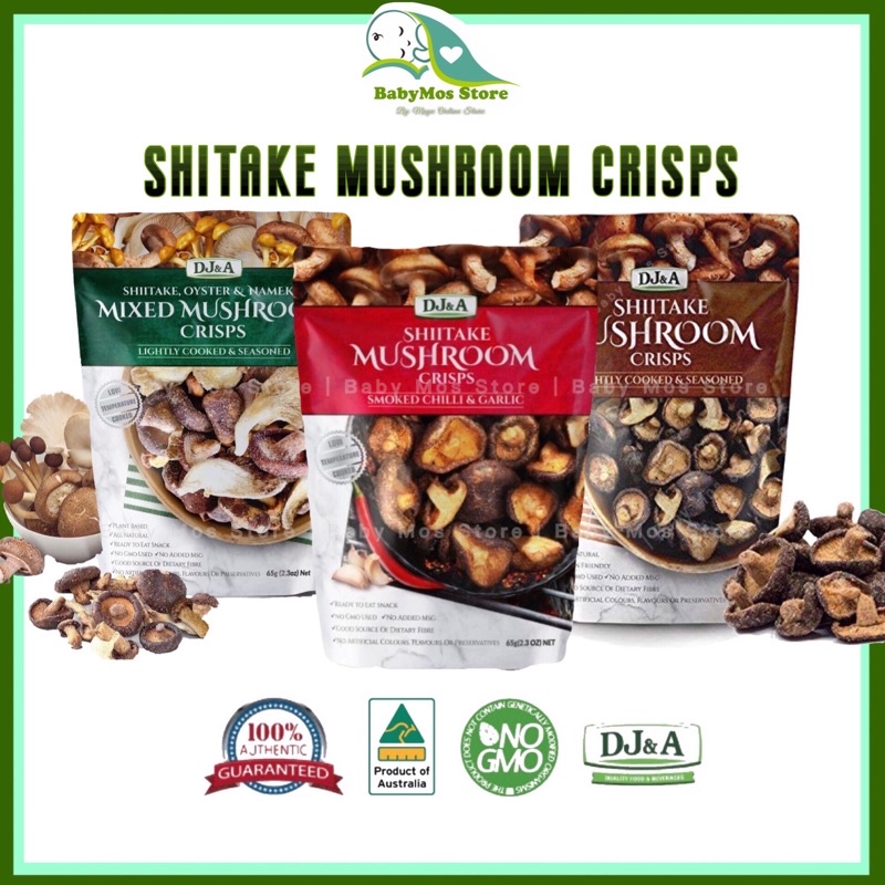 DJ&A HALAL Australia Shiitake Mushroom Crisps Original 65g Readyto Eat Snacks Shopee Malaysia
