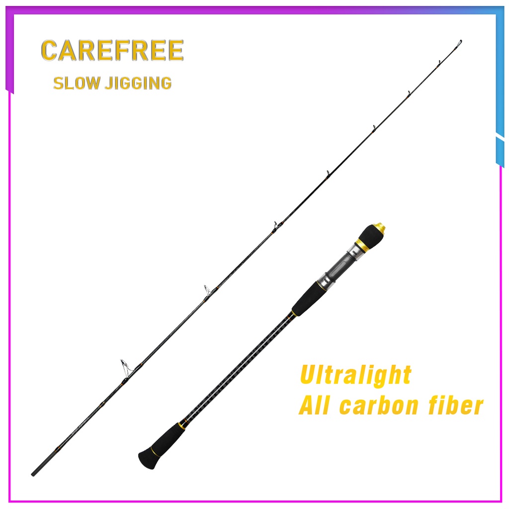 CAREFREE 1.68M/1.83M【100-350g/10-40lb】Carbon fiber light fishing Rod surf  Rod jigging rod saltwater rod spinning/casting fishing rod Deepsea fishing  rod