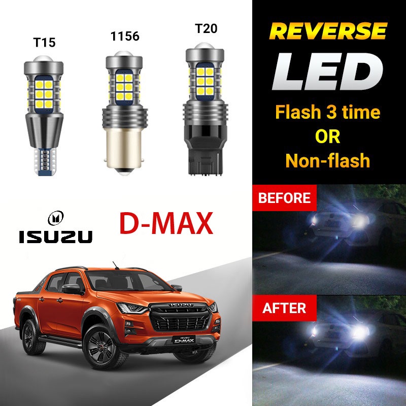 【ISUZU】D-Max 1PC 27LED Car Reverse Light Bulb Flash & Non Flash T15 T20 ...