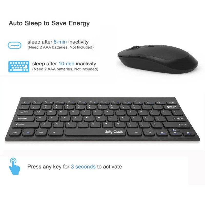 [Ready Stock]Wireless Keyboard and Mouse Set, Jelly Comb KUT019 2.4G