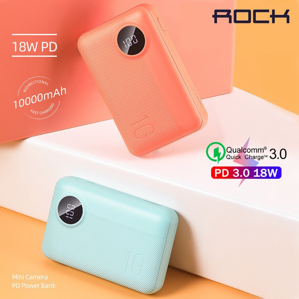 Rock P75 Mini Camera PD Power Bank 10000mAh QC 3.0 Fast Charge | Shopee ...