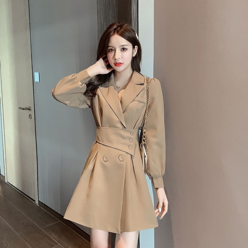 Women Fashion Long Sleeve Blazer Dress Women One-piece Dress Suit Office  Lady Formal Dresses Korean Style Mini Dress Notched Blazer Jacket Female  Outfits