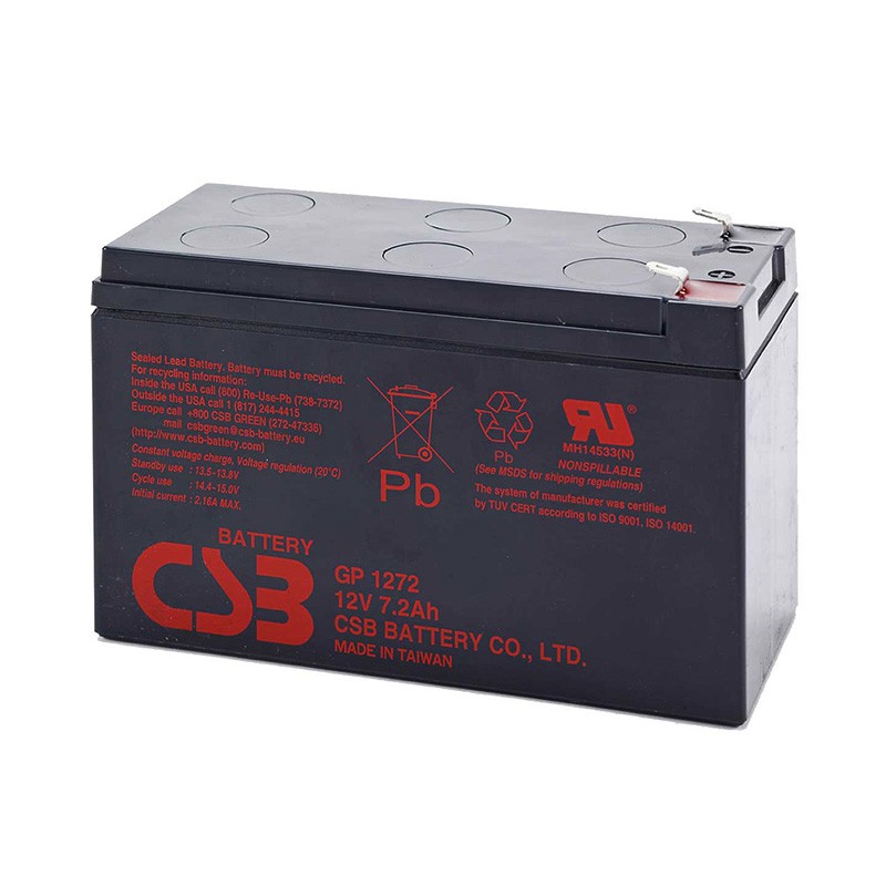 CSB GP1272 12V 7.2Ah Maintenance Free Rechargeable AGM Sealed Lead Acid ...