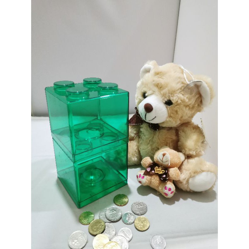 Lego Shape Transparent Coin Box/ Coinbox | Shopee Malaysia