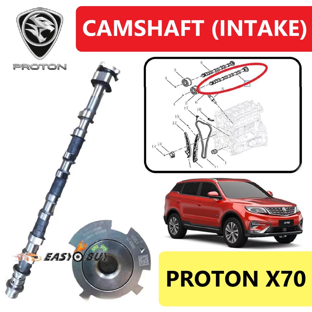 ORIGINAL PROTON (GEELY) X70 CAMSHAFT (INTAKE) PROTON X70 CAM SHAFT ATAS ...