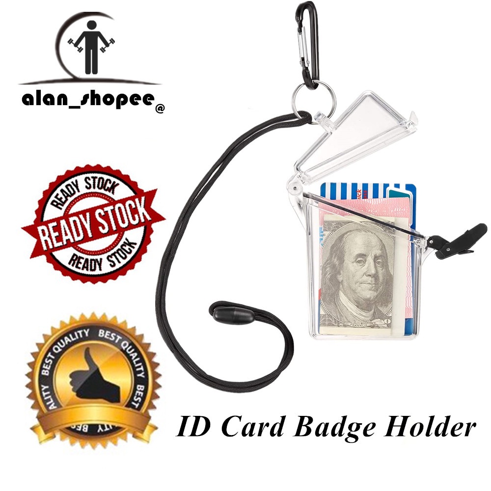 Aazon.co : 1Pc Transparent Clear Waterproof ID Card Badge Holder Case Waterproof Sports Case