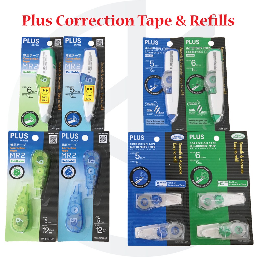 Plus Correction Tape / Refills ( Whiper MR & MR2 ) Shopee Malaysia