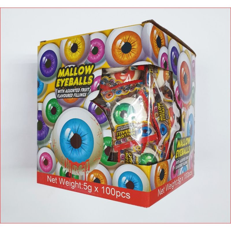 Marshmallow Eyeballs Candy Viral with Assorted Fruits Flavour Jajan