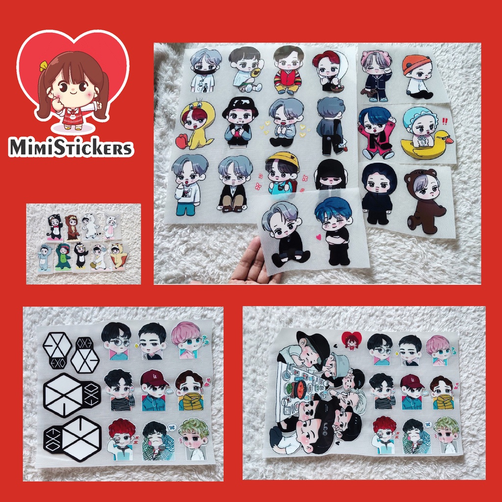 Iron-on, heat-pressed images - Kpop chibi Set (many designs) | Shopee ...