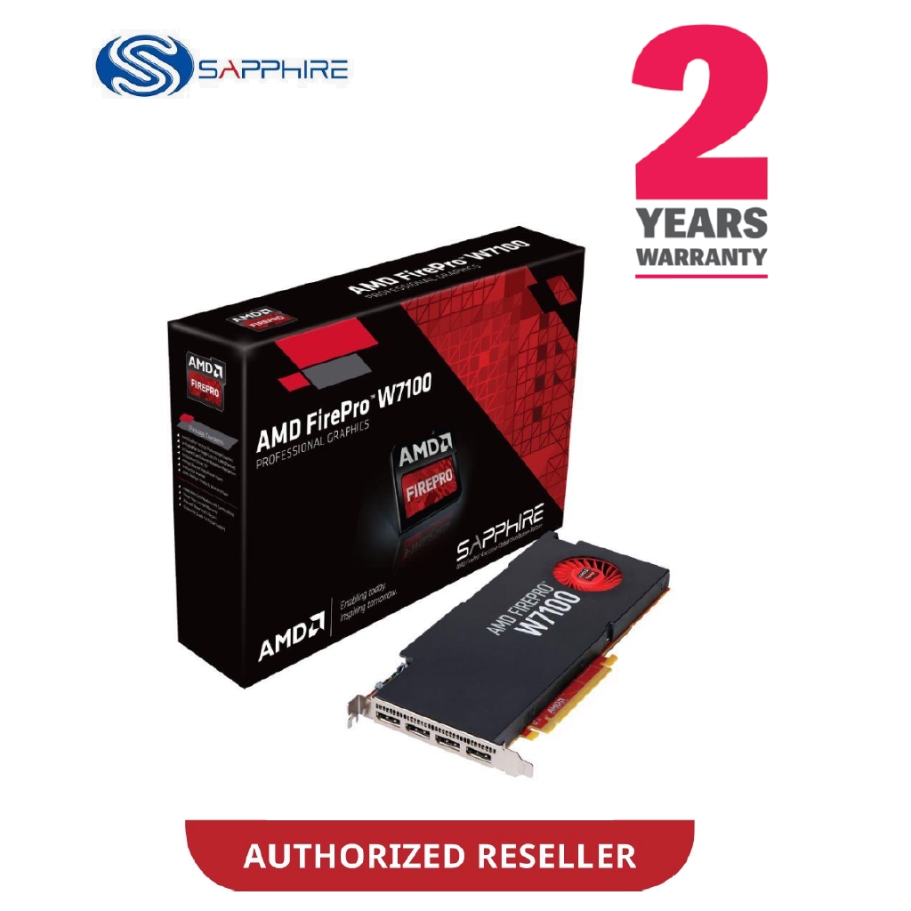 SAPPHIRE VGA ATI FIREPRO W7100 8GB GDDR5 256Bit (4-OUTPUT DP) | Shopee ...