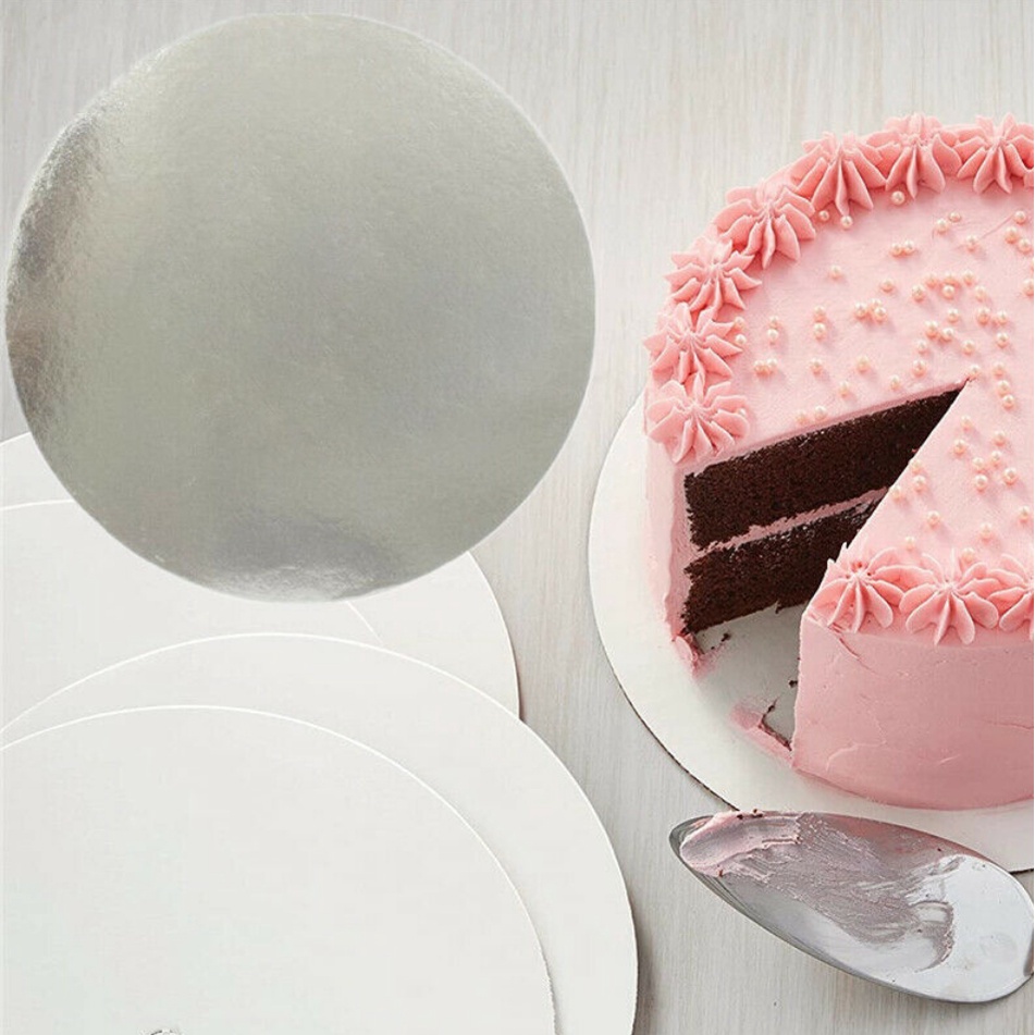 Round Cake Board - Bulat Papan Kek - Red,Gold,Pink,Silver,Black,White ...