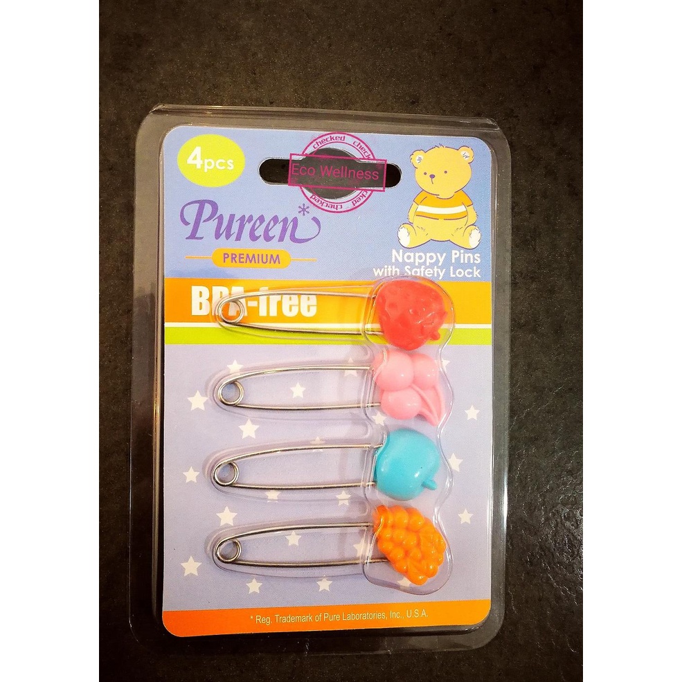 PUREEN PREMIUM NAPPY PIN WITH SAFETY LOCK (4PCS) | Shopee Malaysia