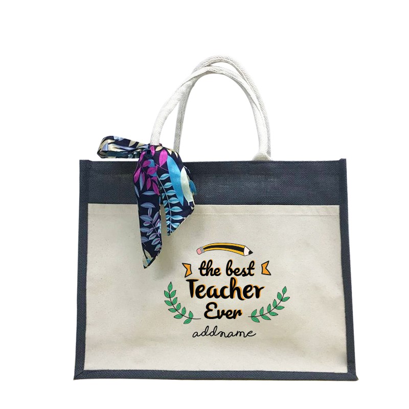 Jute Bag Personalised Teacher Canvas Bag Teacher's Day The