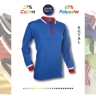 NAVY BLUE/RED SJ0101 65% POLYESTER/35% COTTON COLLAR SHORT SLEEVE PLAIN  TSHIRT SJ01 OREN SPORT UNISEX BAJU KEMEJA MEN