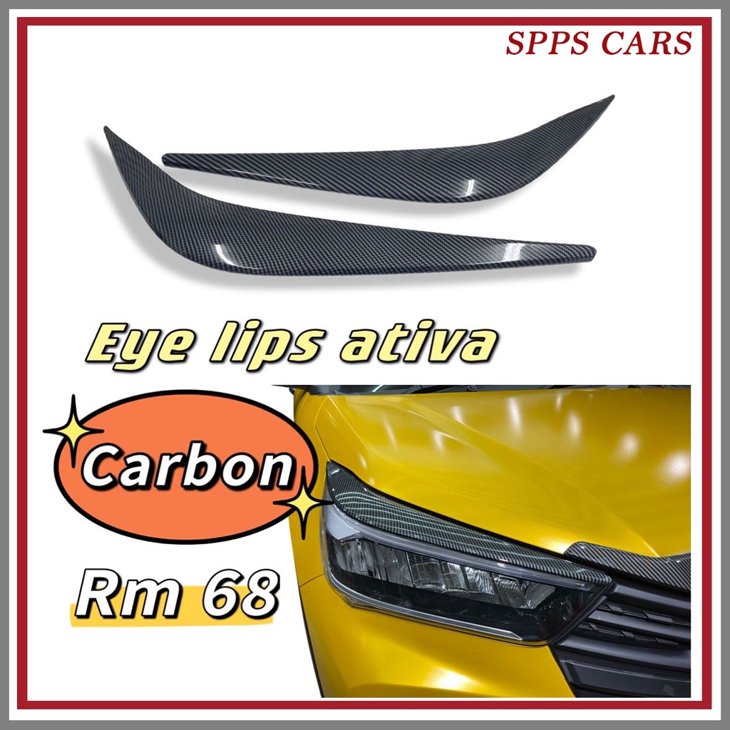 Perodua Ativa Eye Lips Front Head Lamp Carbon Cover | Shopee Malaysia