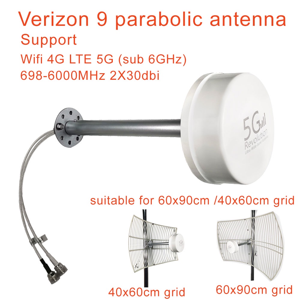 Version 9 Feed Horn 5g 4g Lte 3g Wifi Outdoor Antenna High Gain 2×30dbi Mimo Parabolic Antenna