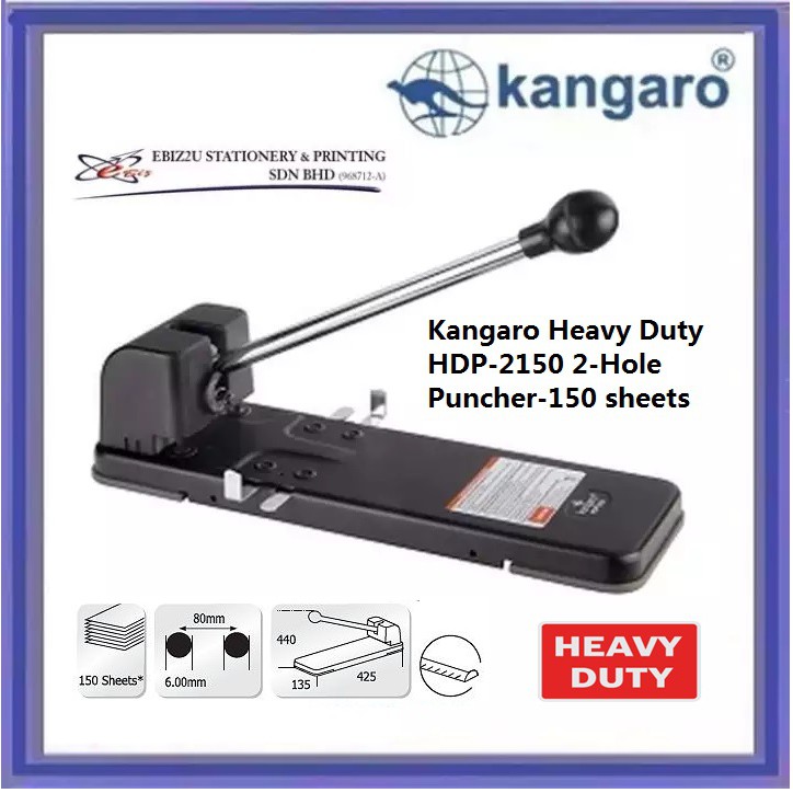Kangaro Heavy Duty HDP-2150 2-Hole Puncher-160 sheets (penumbuk, puncher  paper, 2 Hole Puncher, heavy duty puncher)
